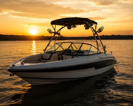 Bote al atardecer en la Ciénaga San Silvestre