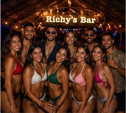 Grupo de amigos disfrutando en Richy's Bar